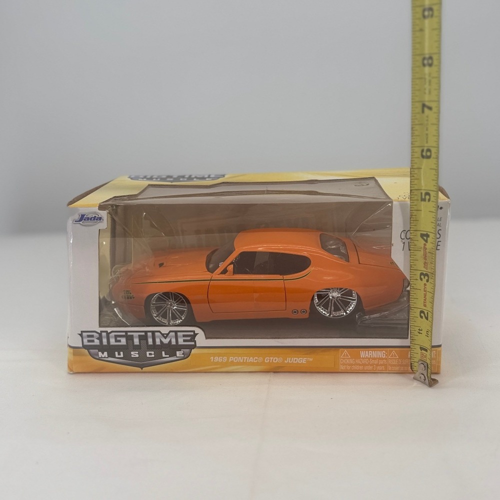 Jada Bigtime Muscle 1969 Pontiac GTO Judge Orange 1:24 Die Cast Car 90060 - Picture 14 of 14